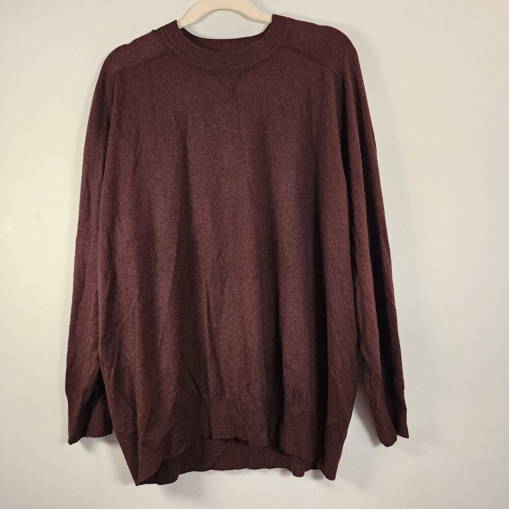 Børn Men's Burgundy/Maroon Silk Cashmere Luxury Blend Sweater Crew Neck XXL - Picture 2 of 5